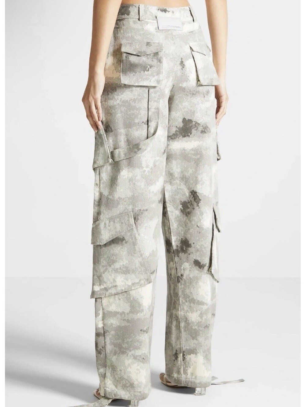 Maniere de Voir Camo Cargo Jeans Grey Green High Waisted Pants Size 2